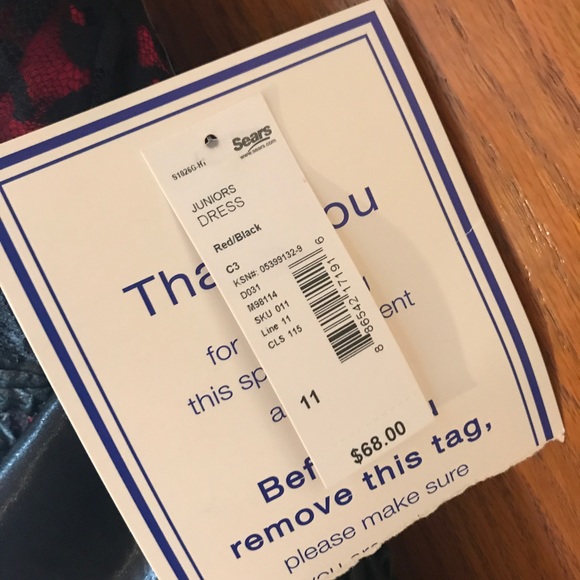 Black and Red Formal Cocktail Dress w/ rhinestone - Picture 5 of 5